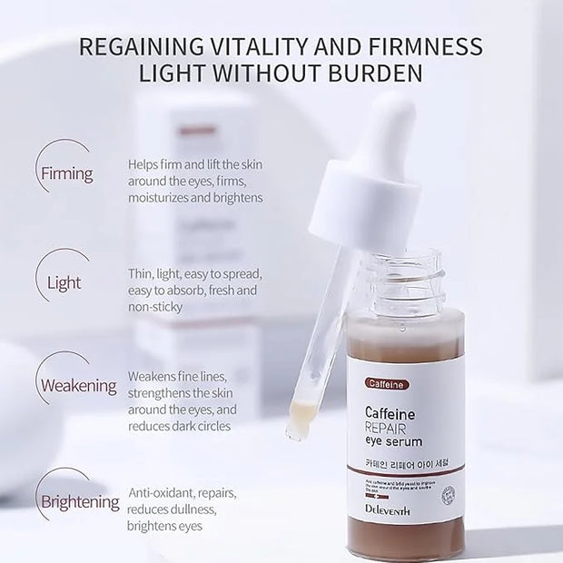 DEleventh Korean Brand Caffeine Vitamin E Eye Serum 30ml / Anti-Aging Repair Eye, Anti-Oxidation, Fade Fine Lines, Tender ...