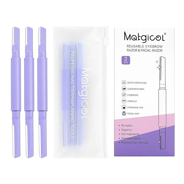 Dermaplane Razor for Women Face & Eyebrow - Dermaplaning Tool for Peach Fuzz Facial Hair Removal,High Precision Blade for ...