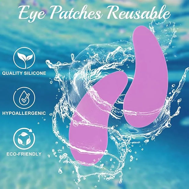 2 Pairs Under Eye Patches Reusable, Blue Purple Silicone Eye Mask for Wrinkles Dark Circles Puffiness Fine Lines Self Skin...