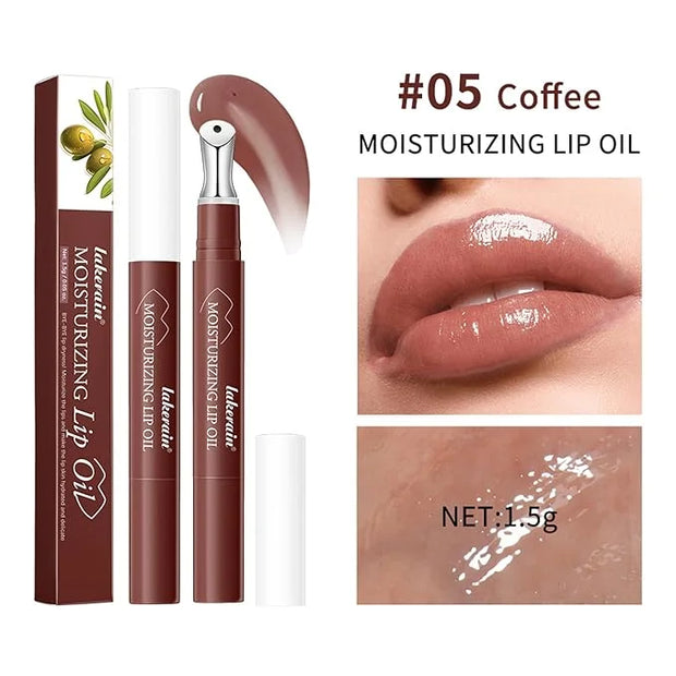 Watery Essence Lip Glaze,Moisturizing Nonstick Tinted Gloss Lip Oil,Glowy Lipstick, Long-Lasting Lip Stain, Lightweight Li...