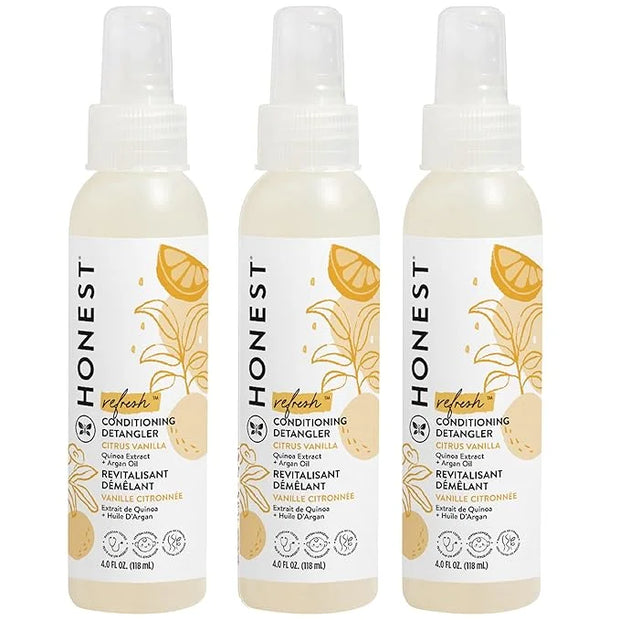 The Honest Company Conditioning Hair Detangler 3-Pack | Leave-in Conditioner + Fortifying Spray | Tear-free, Cruelty-Free,...