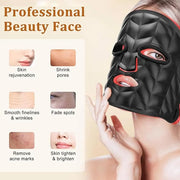 Hotodeal LED Face Mask Light Therapy,3 Colors Light Therapy for Skin Rejuvenation Anti-aging Beauty Red Light Therapy,Sili...