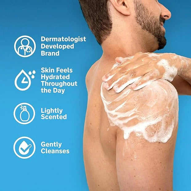 Lubriderm Daily Moisture Body + Face Wash, Hydrating Body Wash + Moisturizing Facial Cleanser with Pro-Ceramide & Shea But...