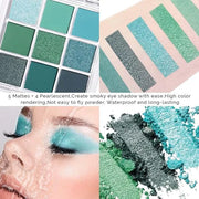 9Colors Green Avocado Color Colorful Bright Eyeshadow Palette Makeup,Highly Pigmented Matte Sparkle Eye Shadow Palette Lon...