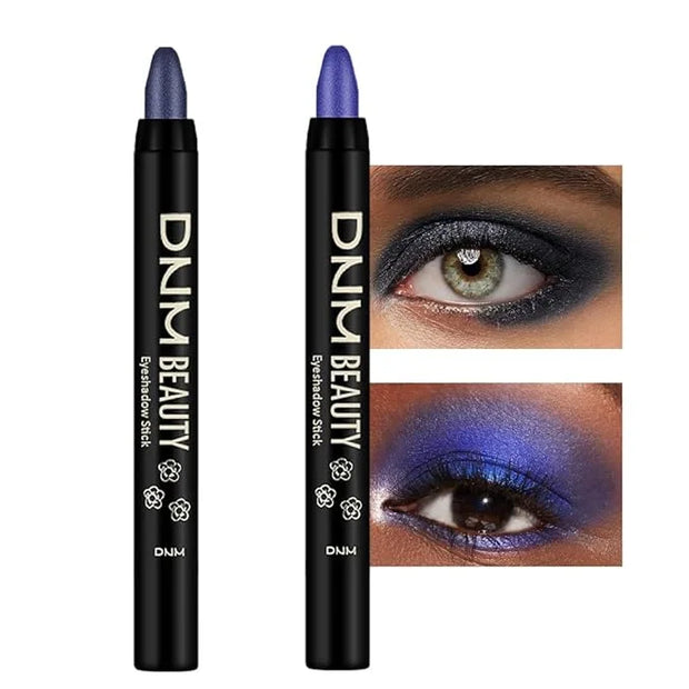 Kaely 2Pcs Cream Eyeshadow Sticks Set for Eyes Waterproof,Midnight Blue Shimmer & Blue Shimmer Matte Eye shadow Stick Penc...