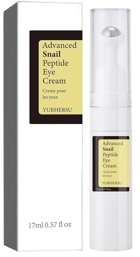 Snail Peptide Under Eye Cream with 73% Snail Mucin & 2% Nicotinamide for Dark Circles, Puffiness & Wrinkles, with 360° Mas...