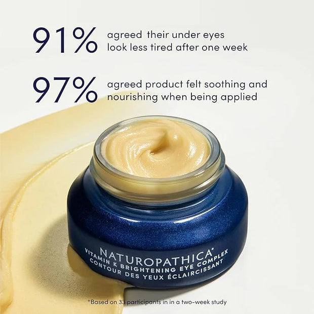 Naturopathica Vitamin K Brightening Eye Complex, Daily Eye Cream for Dark Circles and Puffy Eyes, Under Eye Cream to Help ...
