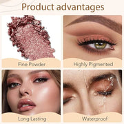 4 Colors Matte Shimmer Eyeshadow Makeup Palette,Nude Light Dark Brown Rose Gold Highly Pigmented Natural Neutral Eye Shado...