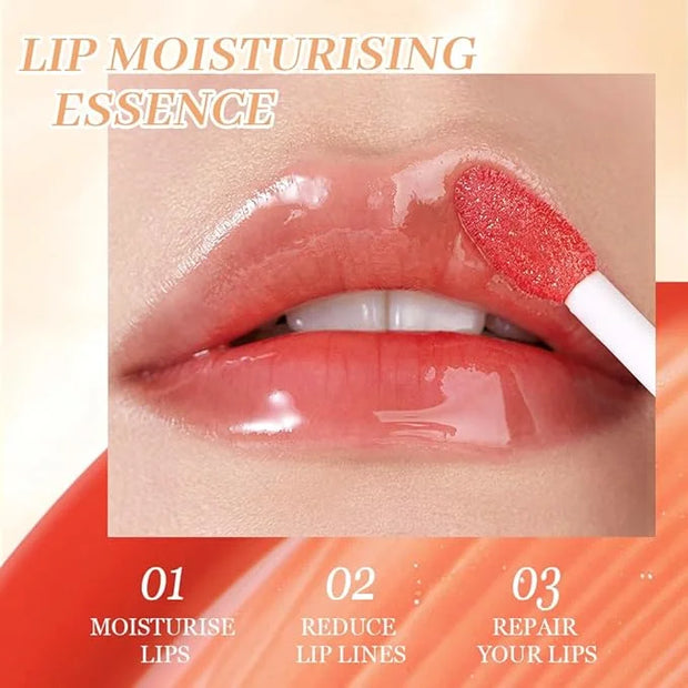 4 Colors Fat Lip Oil Drip,Lip Oil Lip Glaze Hydrating Lip Glow Oil Big Brush Head Moisturizing Lip Gloss,Shiny Transparent...