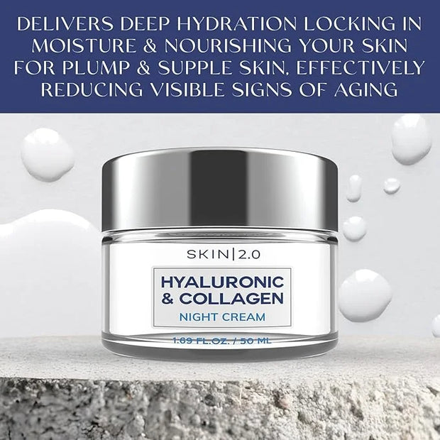 Korean Hyaluronic Acid & Collagen Face Moisturizer - Dermatologist Tested, Ultra Hydrating, Anti-Aging, Clean Beauty, Crue...