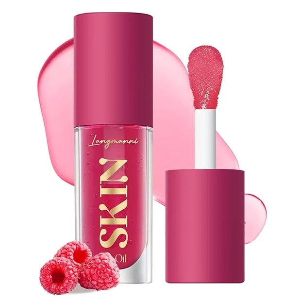 2Pack Big Brush Head Hydrating Lip Glow Oil Plumping Lip Tint, Hydrating Lip Gloss Tinted Lip Balm Transparent Lip Care, L...