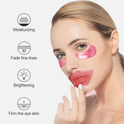 30 Pairs Eye Masks & Lip Masks, Crystal Collagen Under Eye Patches for Puffy Eyes, Moisturizing Lip Mask Pink Lip Pads for...