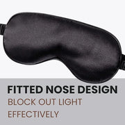 Silk Satin Sleeping Eye Mask, Black Sleep Eye Mask Night Blindfold for Women and Men, Soft Breathable Blackout Eyeshade Ey...