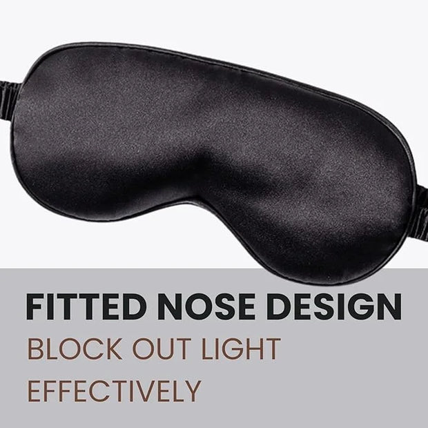 Silk Satin Sleeping Eye Mask, Black Sleep Eye Mask Night Blindfold for Women and Men, Soft Breathable Blackout Eyeshade Ey...