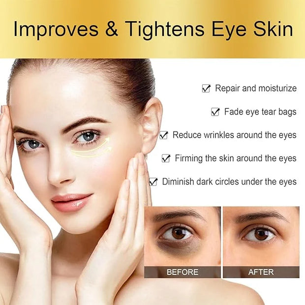 Collagen Eye Cream Anti Aging, Eye Cream with Roller for Dark Circles and Puffiness, Reduce Fine Line, Tightening Lifting ...