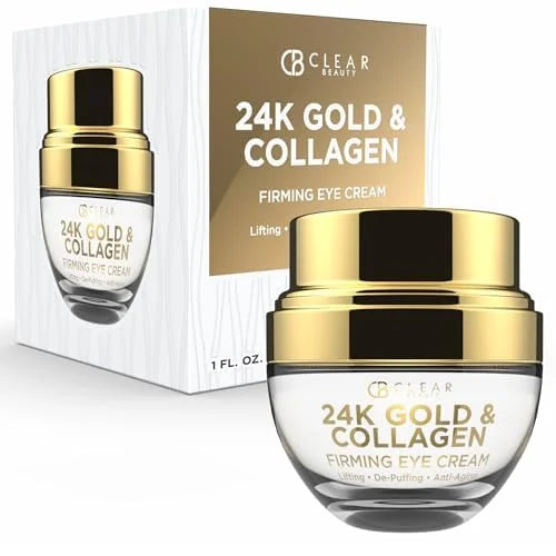24k Gold & Collagen Under Eye Cream - Hydrating, Firming & Anti-Aging - Dermatologist Tested, Clean Beauty & Cruelty-Free ...