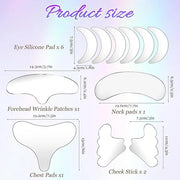 11 Pcs Neck Wrinkle Patches Reusable Silicone Forehead Wrinkle Mask No Adhesive Under Eye Pad for Plump Wrinkles Skin Line...