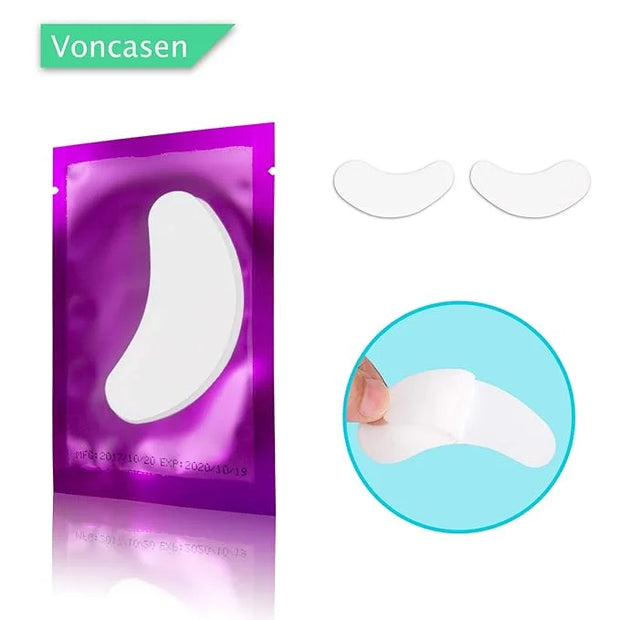 100 Pairs Set Under Eye Pads, Comfy and Cool Under Eye Patches Gel Pad for Eyelash Extensions Eye Mask Beauty Tool (Purple...