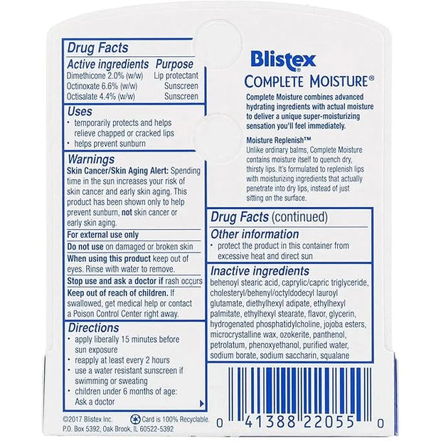 Blistex Lip Balm Complete Moisture .15oz,