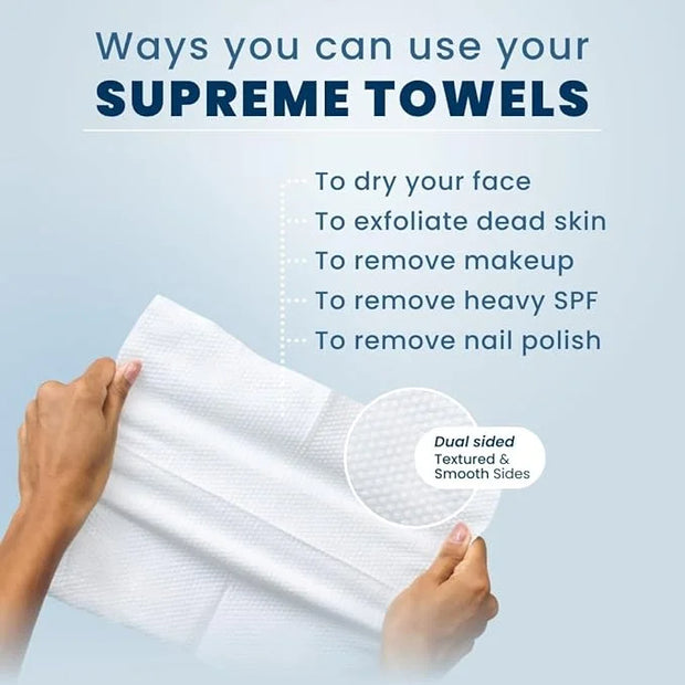 Clean Skin Club Clean Towels XL™ Supreme, 100% USDA Biobased Face Towel, Disposable Face Towelette, Eczema Association Acc...