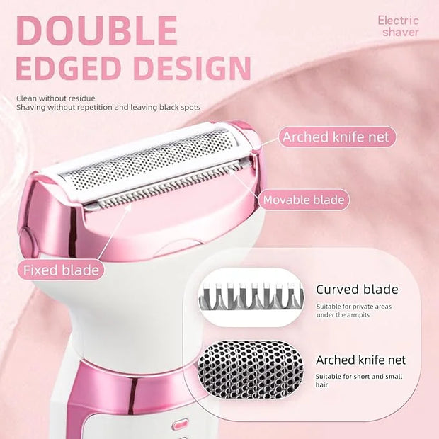 Electric Razors Shavers for Women, Bikini Trimmer 5 in 1 Electric Shaver Razor for Women Wet/Dry Face Razors for Face Nose...