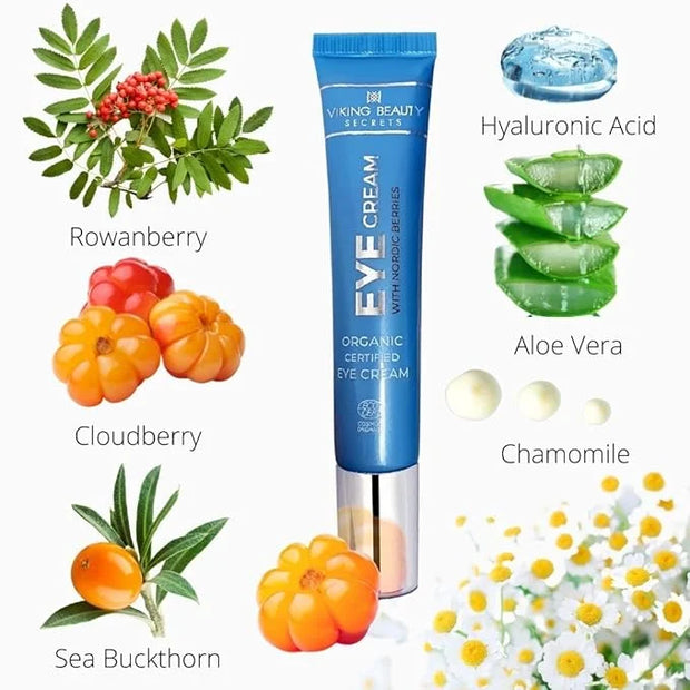 Eye Cream - Hyaluronic Acid and Nordic Berry Infused Eye Cream - Under Eye Cream for Reducing Dark Circles and Fine Lines ...