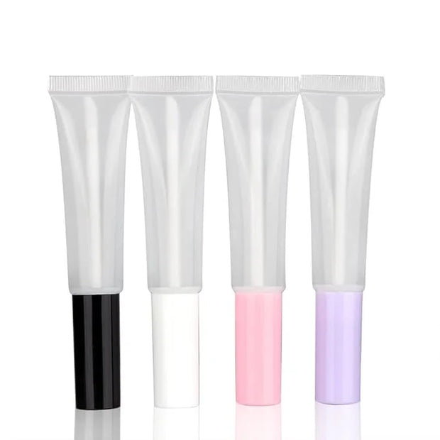 COSIDEA 50 pack Empty Black 15ml Squeeze lip gloss tubes with wand 0.5oz soft lipgloss container chapstick containers empt...