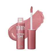 Ruby Kisses Lip Gloss Butter Bomb Gloss Non-Sticky Lip Gloss Vitamin E Natural Nude Lip Makeup - 7.8mL (0.26 US fl.oz) (Pi...