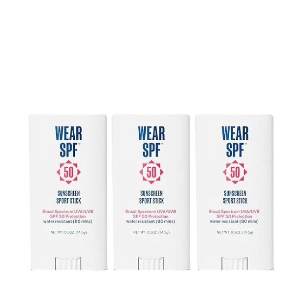 50 Sunscreen Sport Stick with Broad Spectrum SPF 50 UVA/UVB Protection, Sweat- & Water-Resistant Portable Hands-Free Stick...