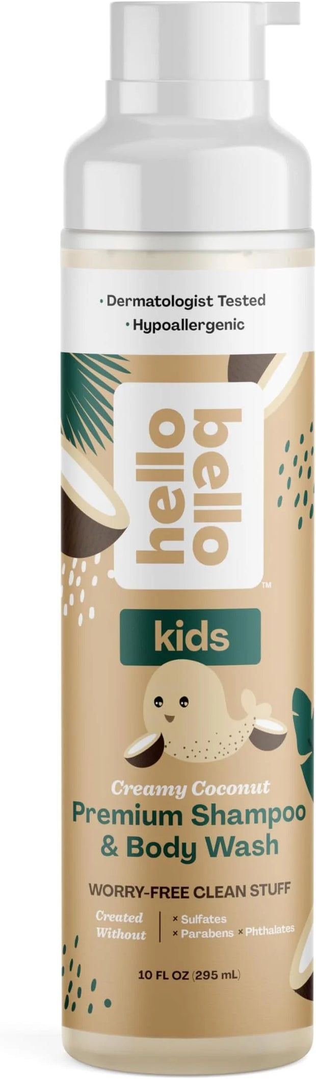 Hello Bello Kids Shampoo and Body Wash, Gentle Hypoallergenic Formula, Vegan and Cruelty-Free, Creamy Coconut Scented, 10 ...