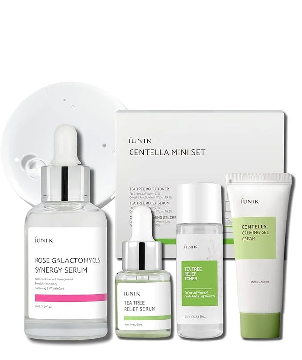 iUNIK Centella Mini Set, Travel Friendly Skincare Set, Ultra calming and hydrating for sensitive skin: Tea Tree Relief Ton...