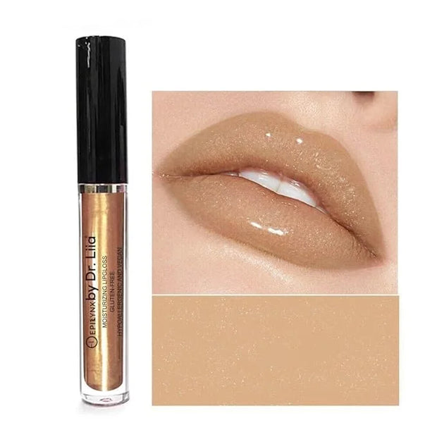 Vegan Moisturizing, Long Lasting Lip Gloss - Satin & Glitter - Allergen Free for Sensitive Skin - Shimmer Brown by Dr. Lii...