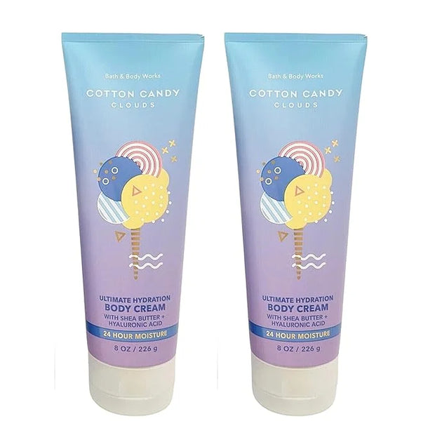 Bath & Body Works Ultimate Hydration Body Cream (Cotton Candy Clouds), 8.00 Ounce (Pack of 2) - Product Image