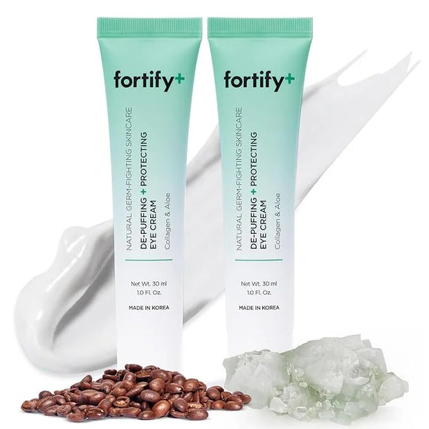 Fortify 9-in-1 Natural Skincare Eye Cream – 2 Pack Anti-Aging Under Eye Cream for Dark Circles, Puffiness & Bags Under Eye...