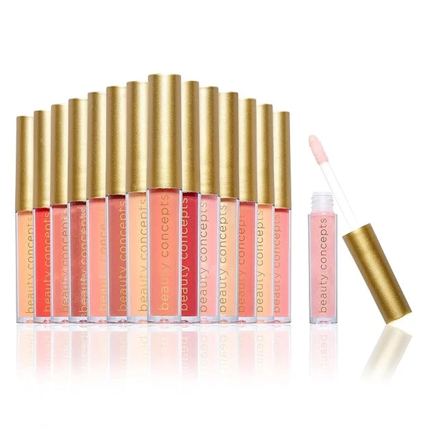 Beauty Concepts Lip Gloss Collection – Shimmering, Glossy Lip Makeup Set for a Radiant Finish, Pink Ornaments - Product Image