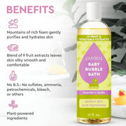 Puracy Bubble Bath for Children, Gently Scented with Real Lavender & Vanilla, 98.75% Natural Baby Bubble Bath, Plant-Based...