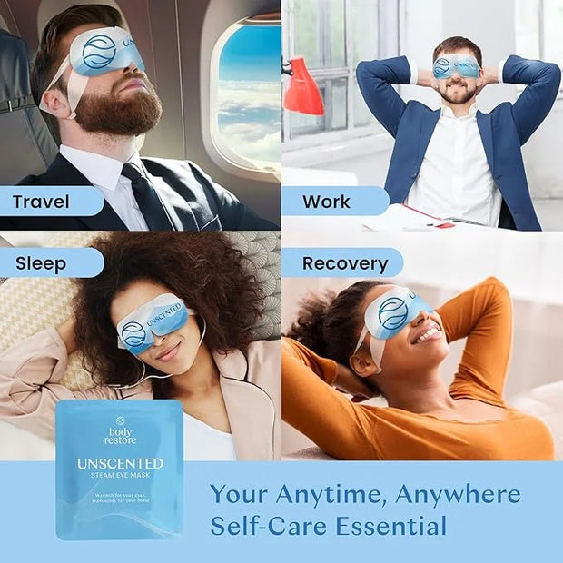 Body Restore Self Heated Steam Eye Mask 5 Pack - Fathers Day Unique Gifts for Dad, Relaxation Gifts for Her and Him, Best ...