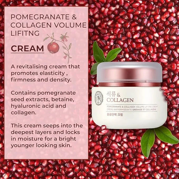 The Face Shop Pomegranate & Collagen Volume Lifting Eye Cream | Deep Revitalizing Cream for Elasticity, Firmness & Density...