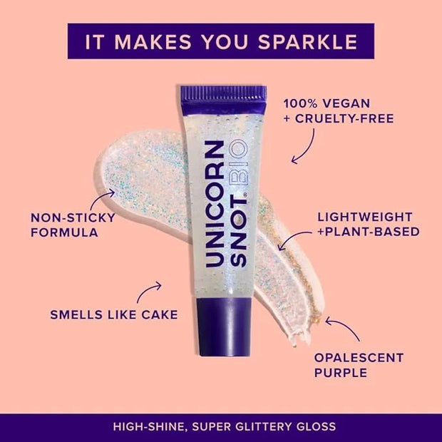 UNICORN SNOT Lip Gloss, Long-Lasting Sparkly Lip Shine, Vegan & Cruelty Free, Non-Sticky Formula, Lip Gloss for Festivals ...