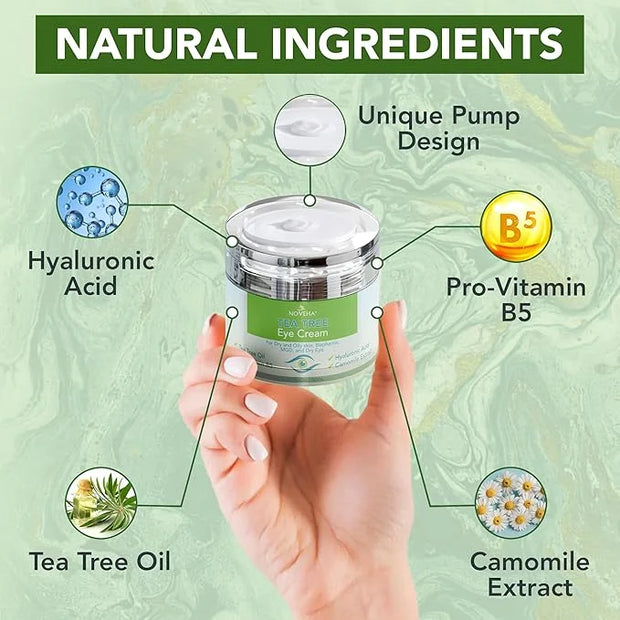 NOVEHA Tea Tree Oil Anti Wrinkle Eye Cream - Eyelid Cream for Dry & Itchy Skin, Scar | Moisturizer Face Cream Treatment - ...