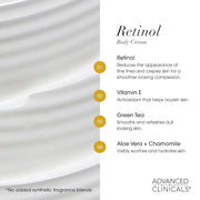 Advanced Clinicals Retinol Body Lotion + Retinol Serum 2PC Skincare Set For Women & Men Helps Diminish Appearance Of Crepe...