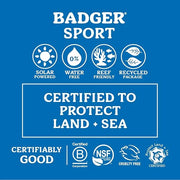 Badger Reef Safe Sunscreen, SPF 40 Sport Mineral Sunscreen, 98% Organic Sunscreen Ingredients, Broad Spectrum, Water Resis...