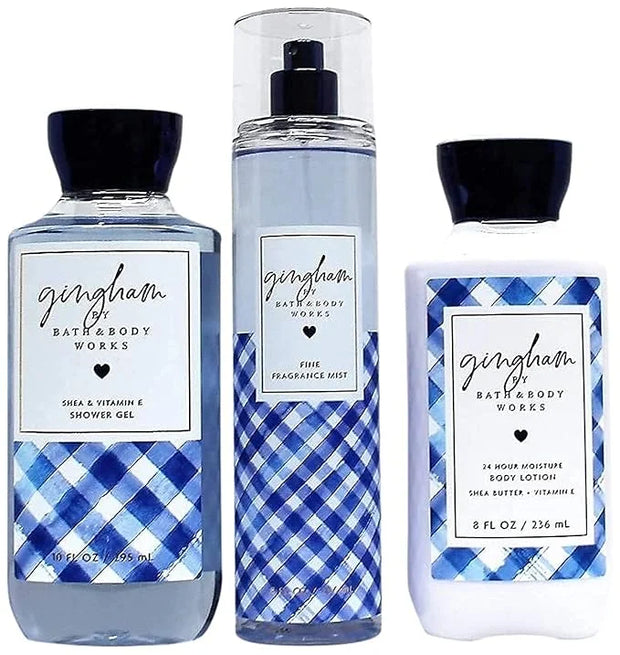 Gingham - The Daily Trio Gift Set Full Size - Shower Gel, Fine Fragrance Mist and Super Smooth Body Lotion - 2019 - Produc...