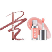 Buxom Full On Glossy Lip Oil in White Russian Power Line Plumping Lip Liner in Hush Hush Henna - Product Image