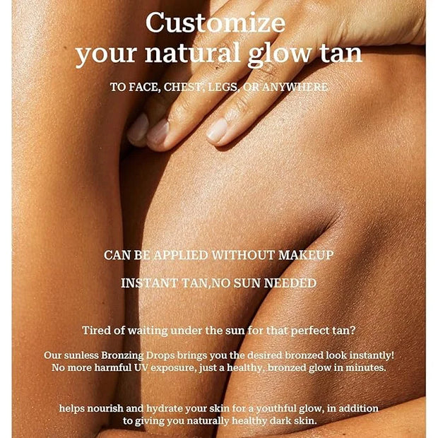 Bronzing Drops, Lightweight Non-greasy Liquid Bronzer for Face & Body, Glow Bronzing Serum for Flawless Skin & Radiant Fin...
