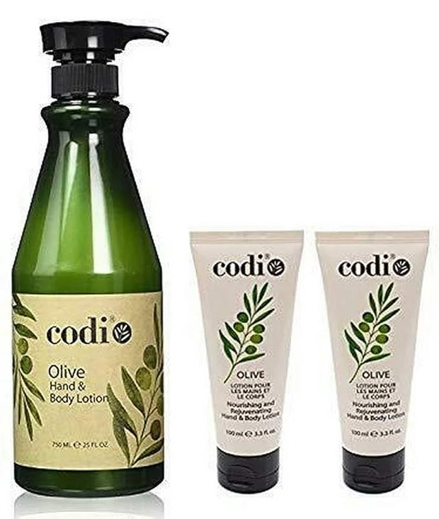 Codi Olive Hand & Body Lotion - Organic, Antioxidant & Vitamin Enriched, Soft & Fresh Skin, 750ml + 2x100ml Tubes - Produc...