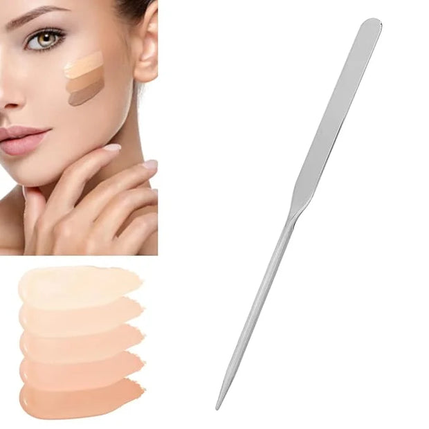 Makeup Spatula,Liquid Foundation Spatula, Stainless Steel Ergonomic Nail