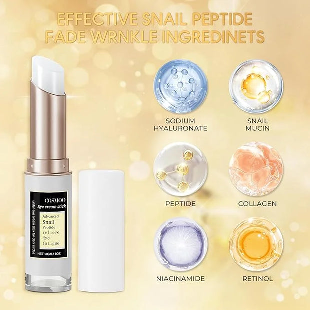 COSMOO Snail Peptide Advanced Under Eye Cream for Dark Circles, With Snail Mucin, Advanced Snail Eye Stick For Puffiness &...