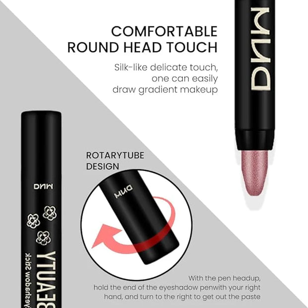 evpct 2Pcs Cream Eye Shadow Brightener Sticks Set for Eyes, Caramel Matte Pencil Eye shadow Applicator Stick Pen Palette M...