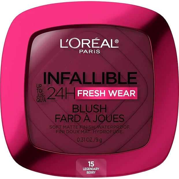 L'Oreal Paris Infallible Up to 24H Fresh Wear Soft Matte Blush, Blendable, Long-Lasting and Waterproof Cheek Make Up, Lege...
